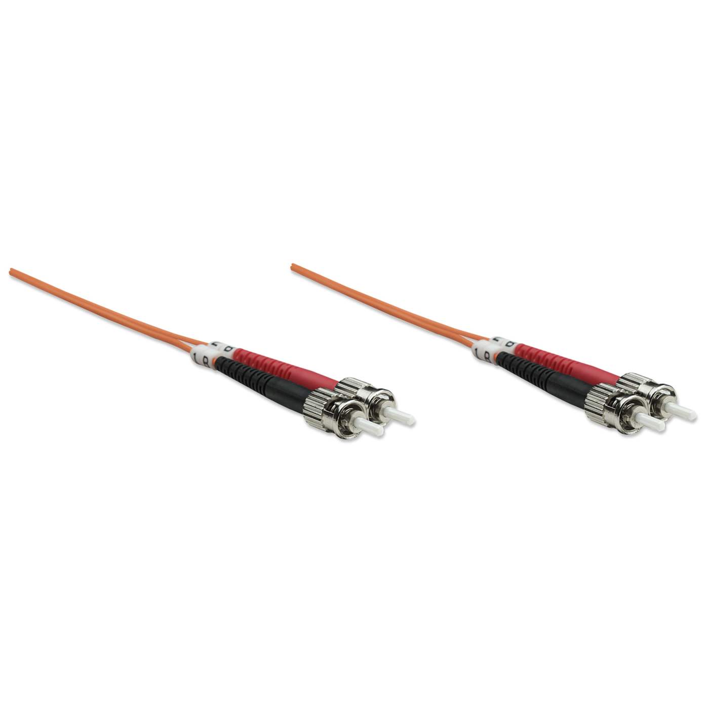 1 m ST to ST UPC Fiber Optic Patch Cable, 3.0 mm, Duplex, LSZH, OM1 Multimode, Orange Image 3