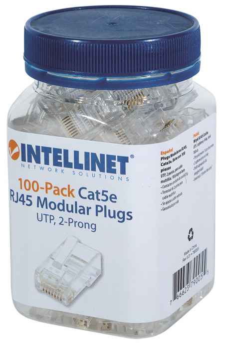100-Pack Cat5e RJ45 Modular Plugs Packaging Image 2