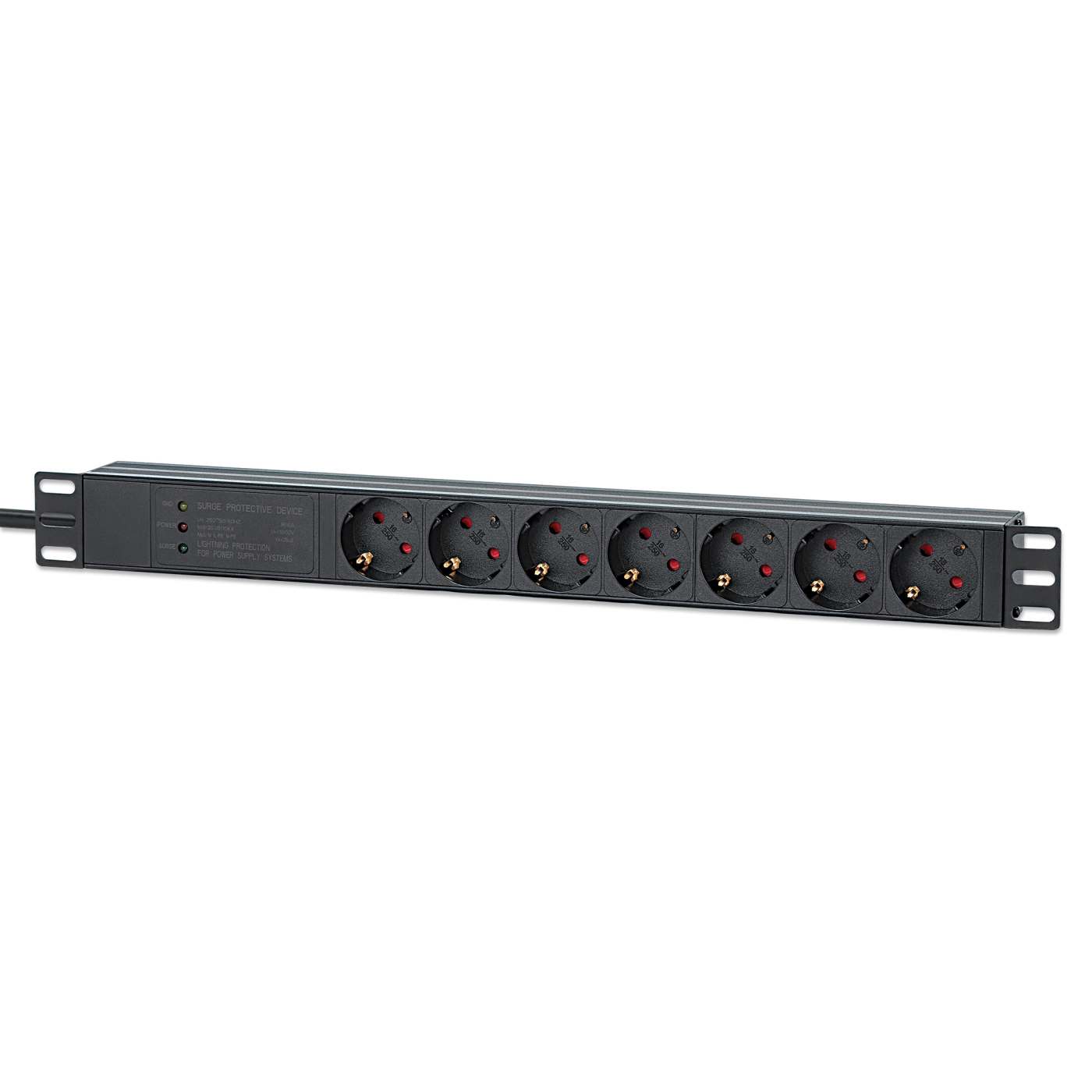 19" 1U Rackmount 7-Output Power Distribution Unit (PDU) / Surge Protector Image 1