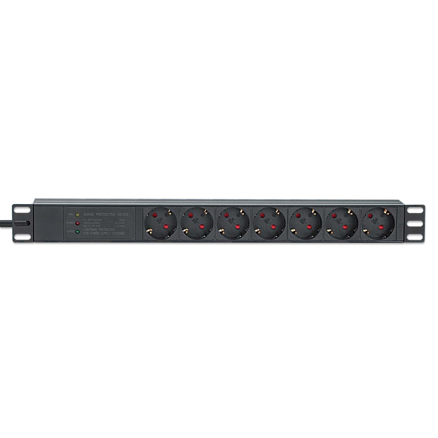 19" 1U Rackmount 7-Output Power Distribution Unit (PDU) / Surge Protector Image 4