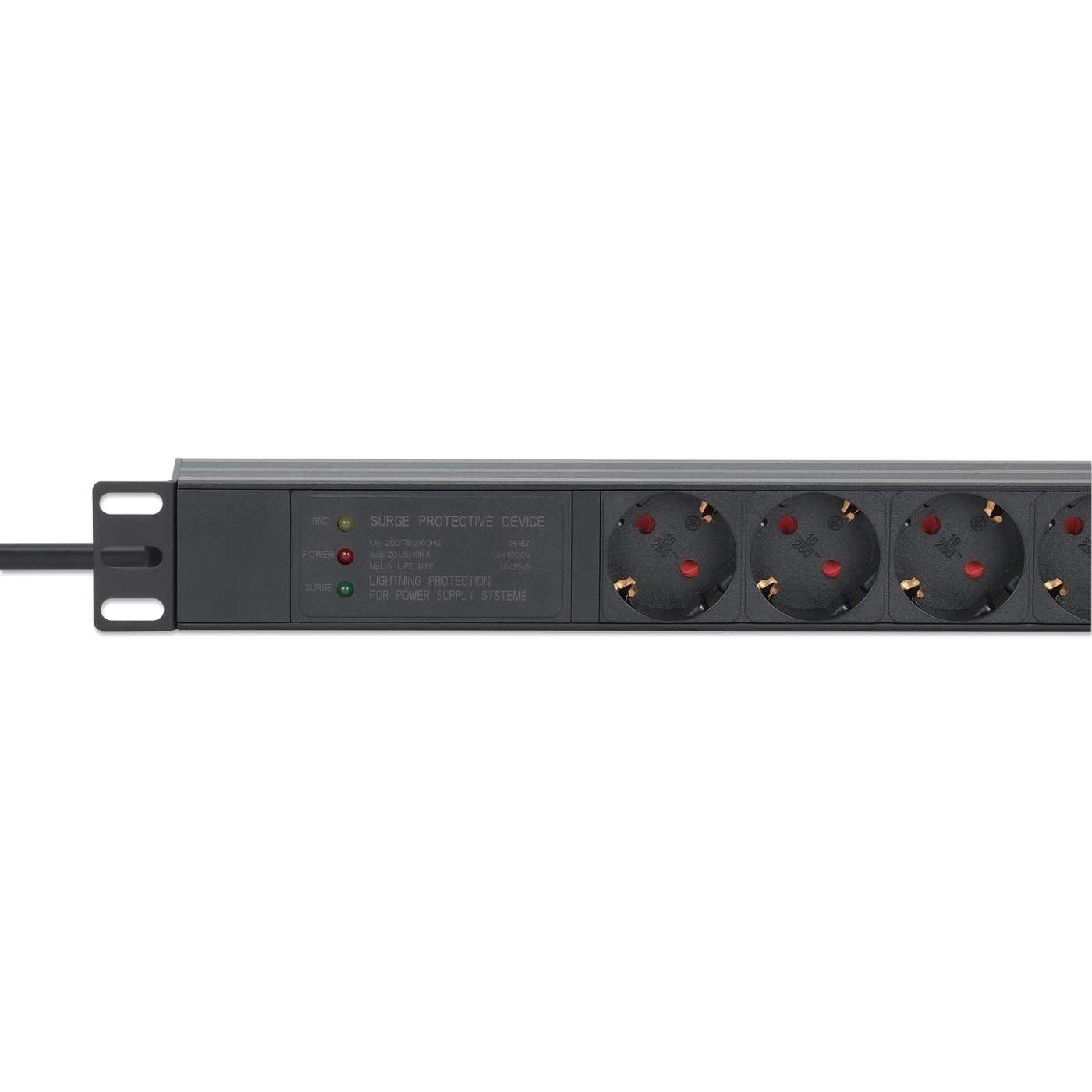 19" 1U Rackmount 7-Output Power Distribution Unit (PDU) / Surge Protector Image 5