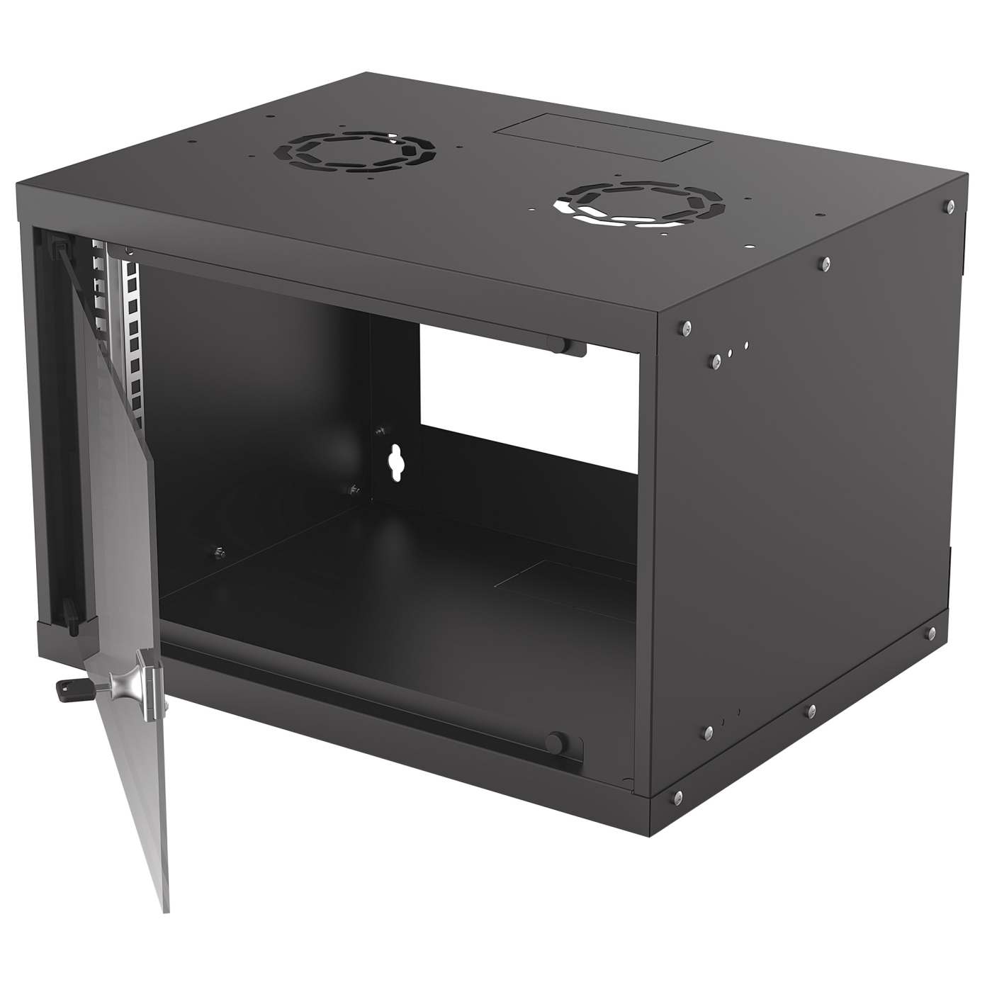 19" Basic Wallmount Cabinet, 6U, 400 mm Depth, Black Image 3