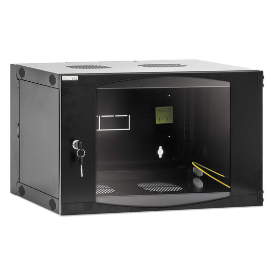 19" Double Section Wallmount Cabinet, 6U, 450 mm (17.7 in.) Depth, Black Image 2