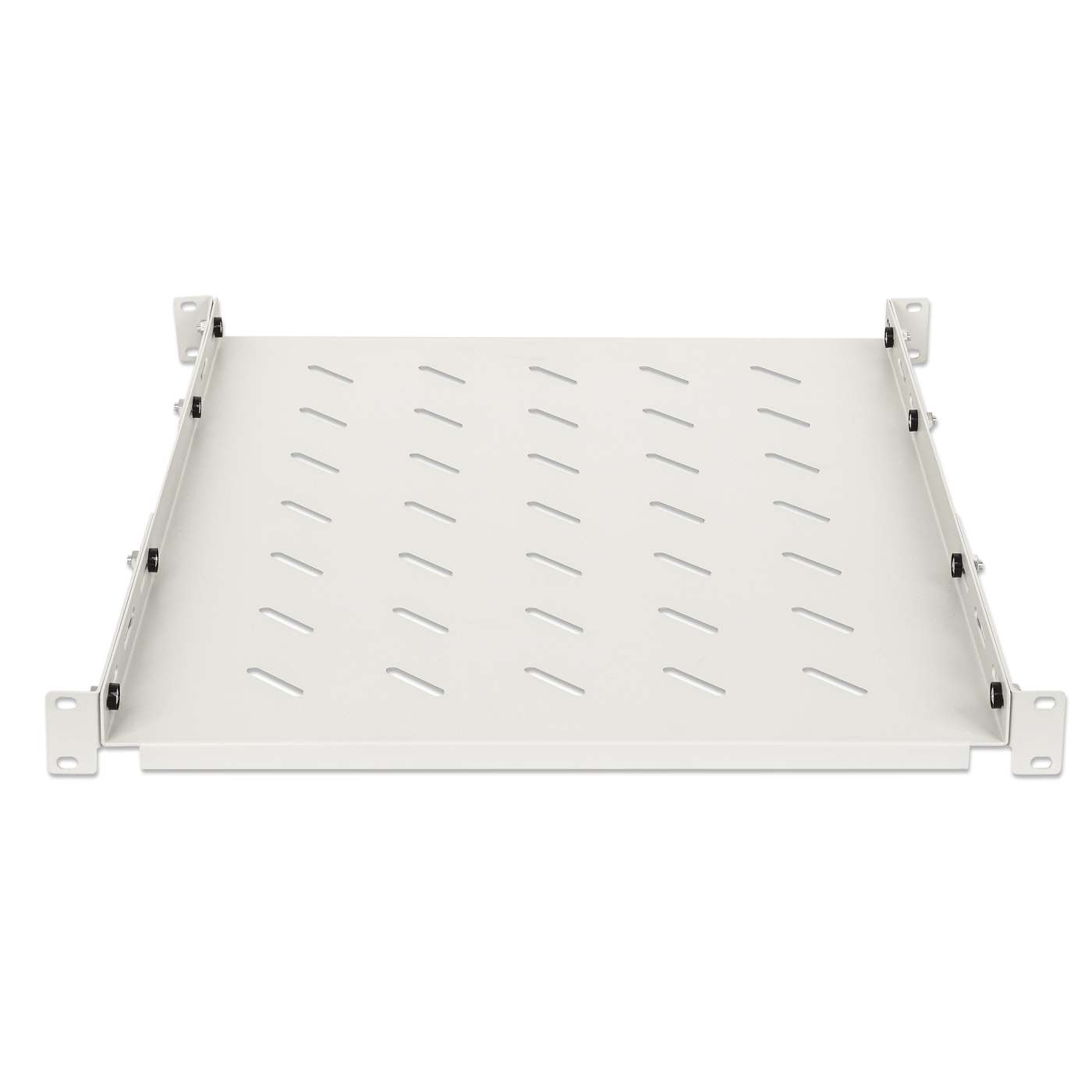 19" Shelf with Variable Rails for Fixed Mounting, Shelf Depth 550 mm, Gray Image 3