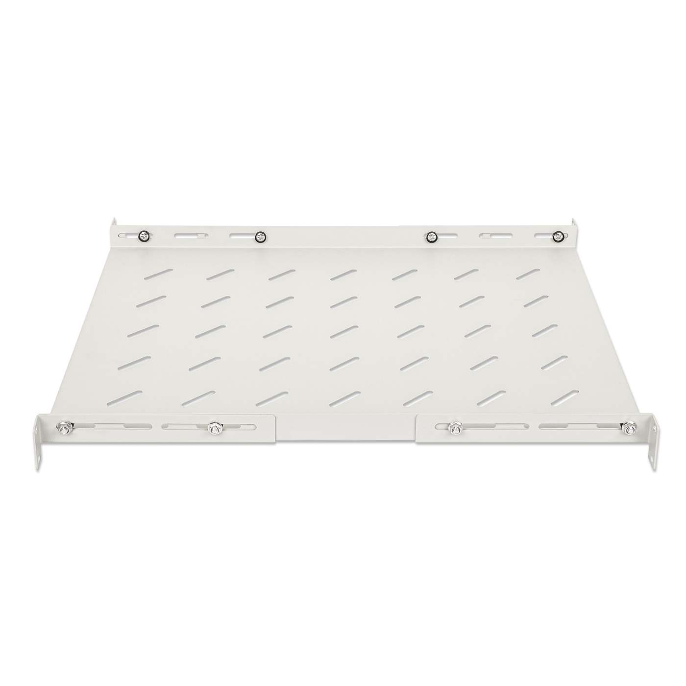 19" Shelf with Variable Rails for Fixed Mounting, Shelf Depth 550 mm, Gray Image 4