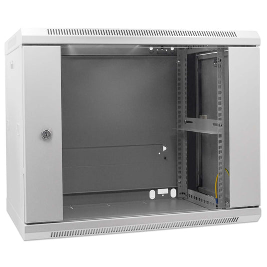 19" Wallmount Cabinet, 9U, 600 mm (23.6 in.) Depth, Gray Image 2