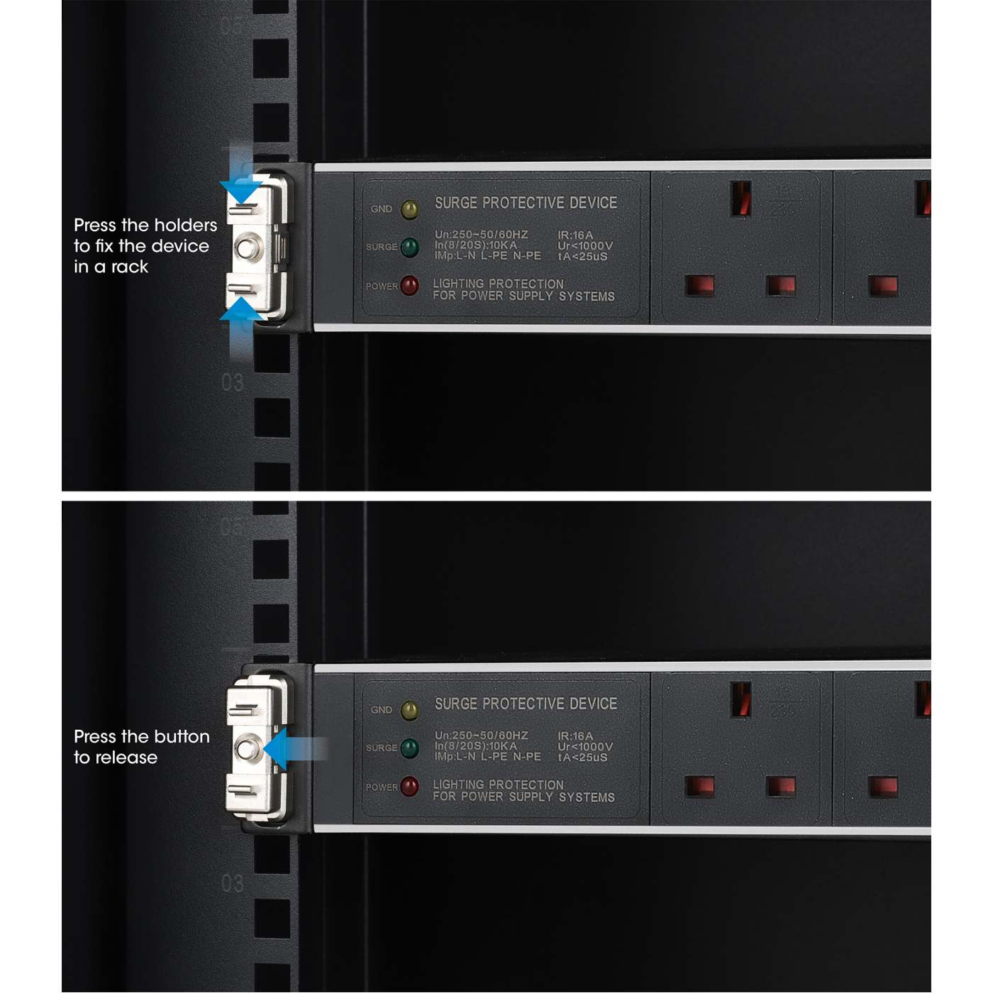 1U Tool-Free Rack Mount Clip, 12-Pack Image 9