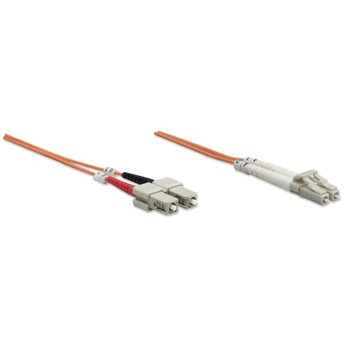2 m LC to SC UPC Fiber Optic Patch Cable, 3.0 mm, Duplex, LSZH, OM1 Multimode, Orange Image 3