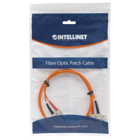 3 m SC to SC UPC Fiber Optic Patch Cable, 3.0 mm, Duplex, LSZH, OM1 Multimode, Orange Packaging Image 2