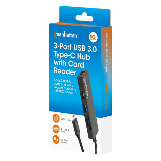 3-Port USB 3.0 Type-C Hub with Card Reader Packaging Image 2