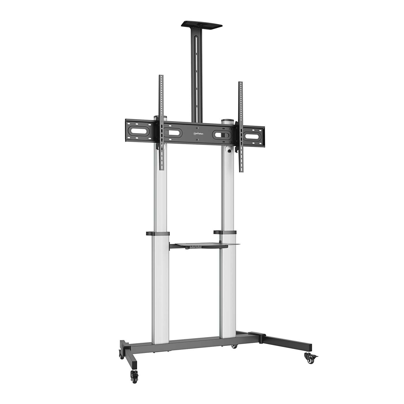 Aluminum Height-Adjustable Multimedia TV Cart, for 60" to 100" Displays Image 4