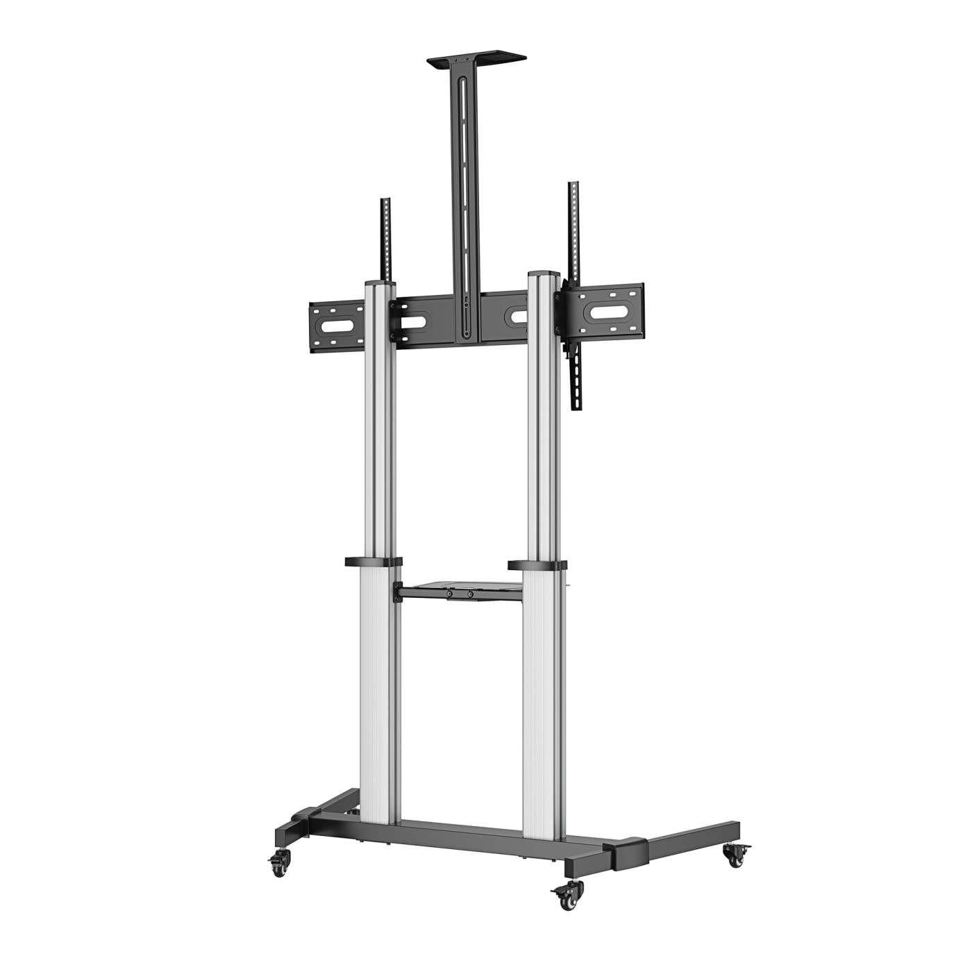 Aluminum Height-Adjustable Multimedia TV Cart, for 60" to 100" Displays Image 6
