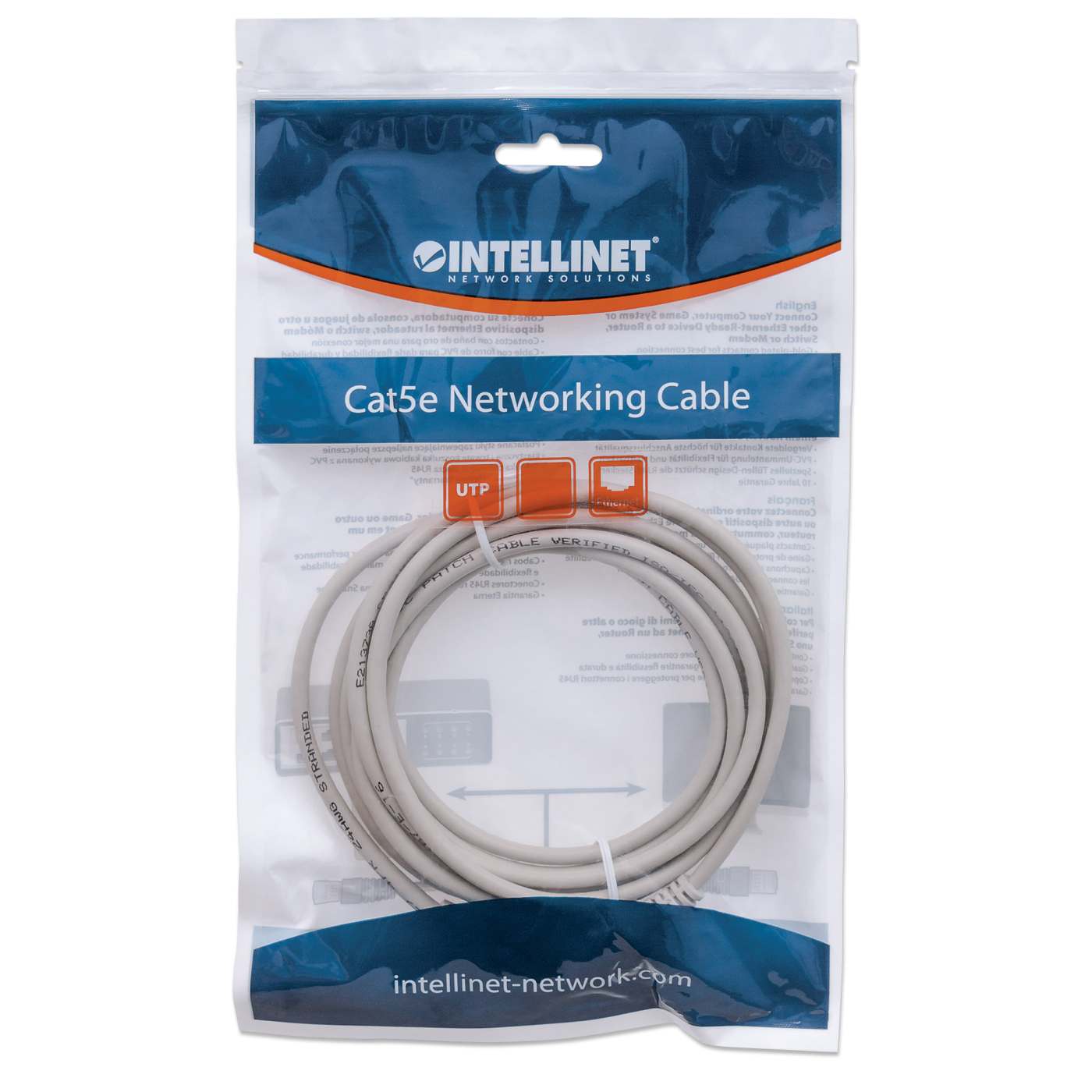 Cat6 U/UTP Network Patch Cable, 15 m (50 ft.), Gray Packaging Image 2