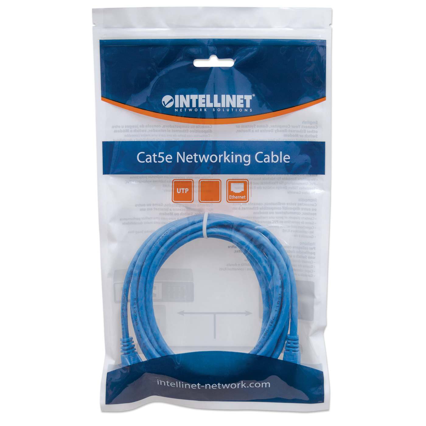 Cat6 U/UTP Network Patch Cable, 2 m (7 ft.), Blue Packaging Image 2