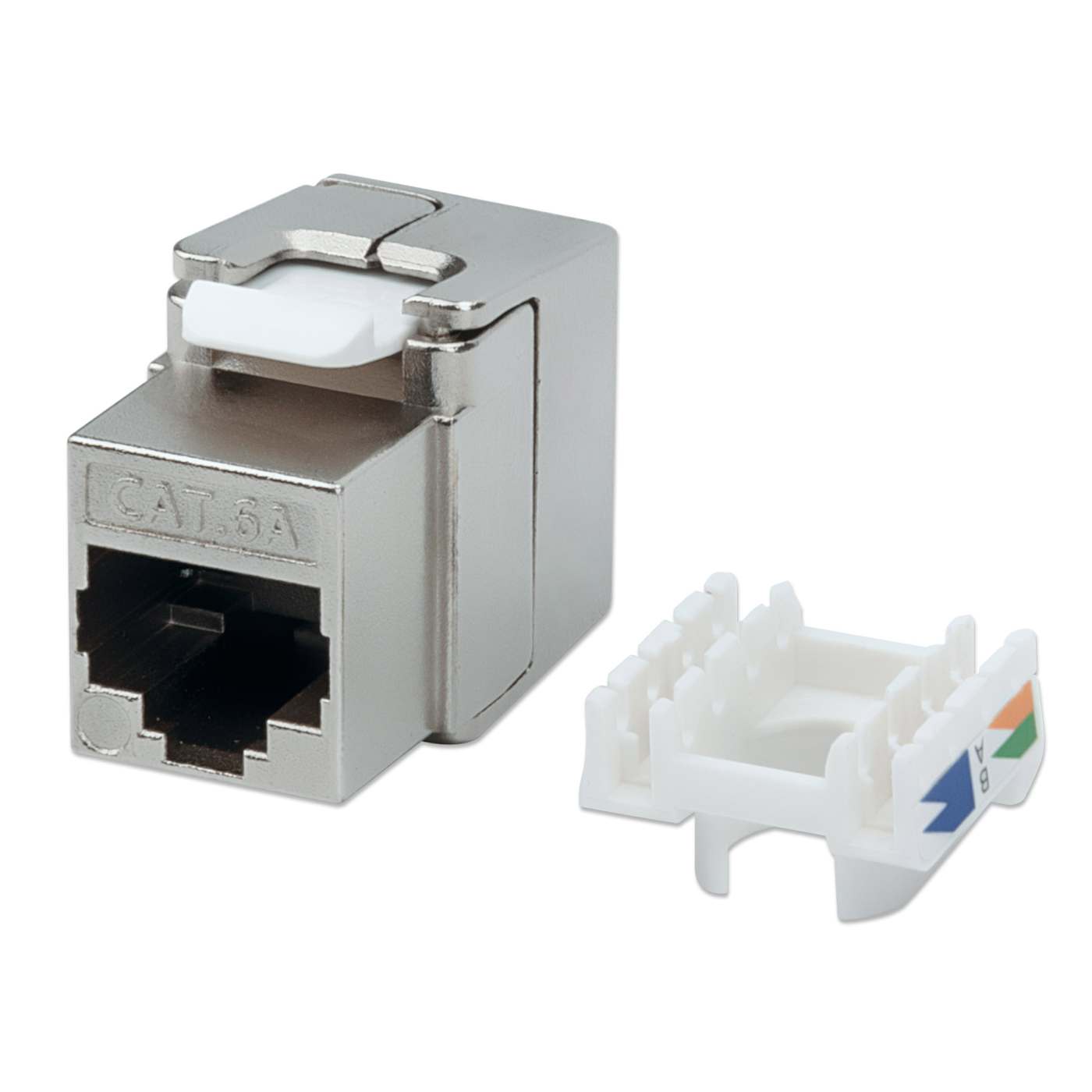 Cat6a 10G Shielded Toolless Keystone Jack, Silver Image 1