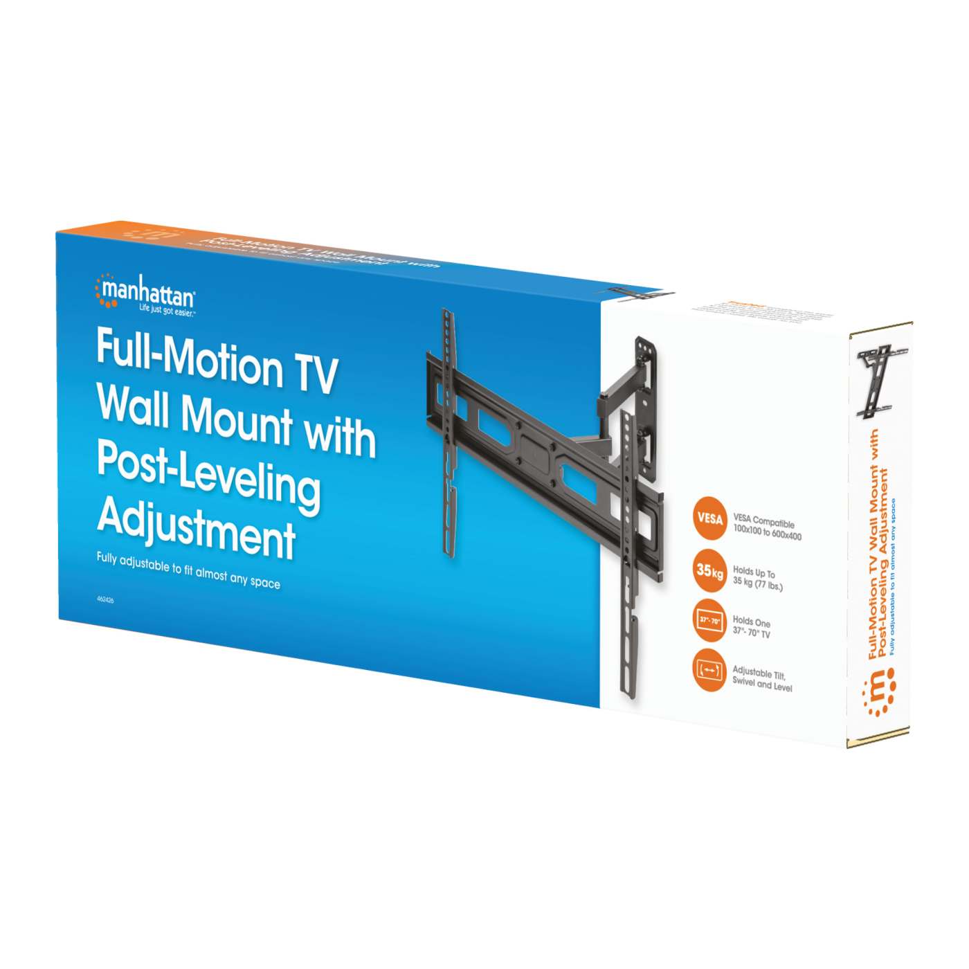 Full-Motion TV Wall Mount with Post-Leveling Adjustment, for 37" to 70" Packaging Image 2