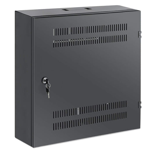 Low-Profile 19" Wall Mount Cabinet with 4U Horizontal and 2U Vertical Rails Image 2