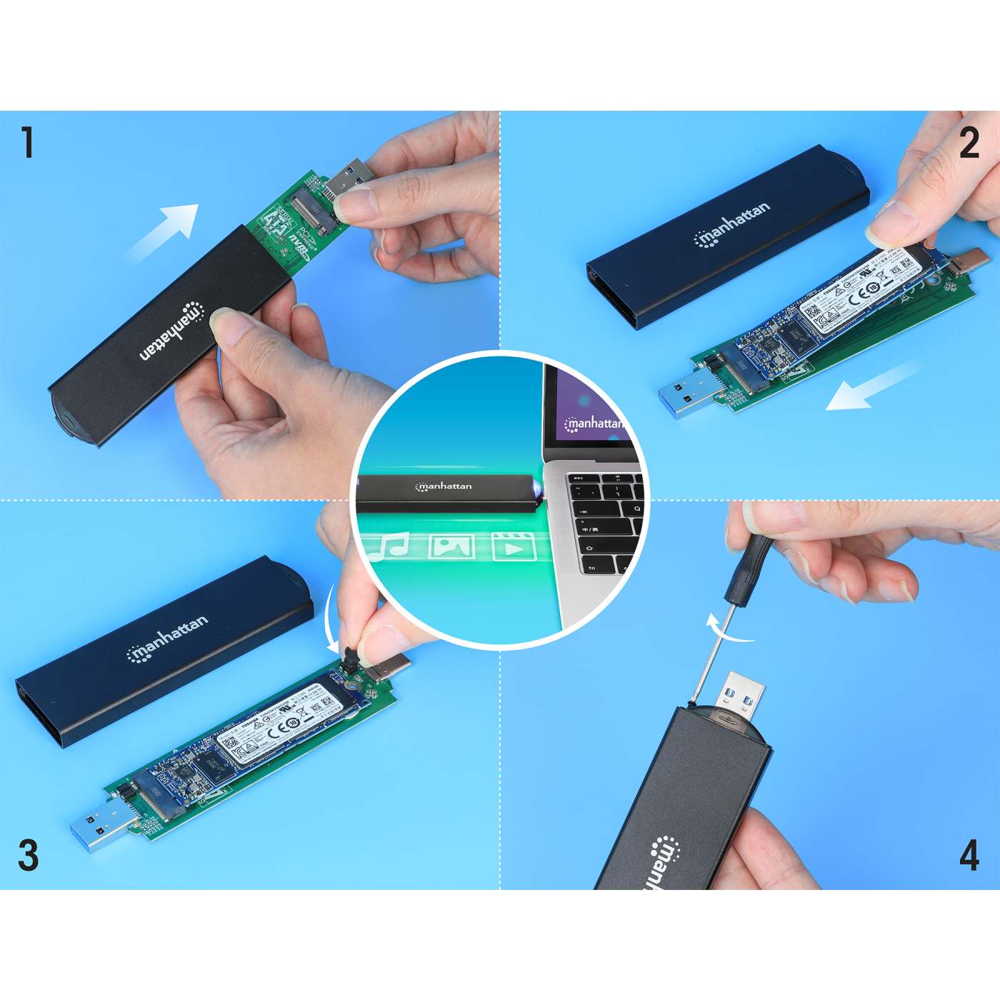 M.2 NVMe and SATA SSD USB Enclosure Image 14
