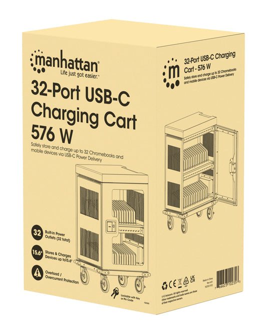 32-Port USB-C Charging Cart - 18W per Port Packaging Image 2