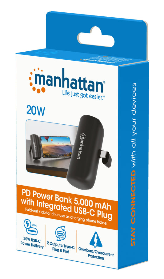PD Power Bank 5,000 mAh with Integrated USB-C Plug - 20 W Packaging Image 2