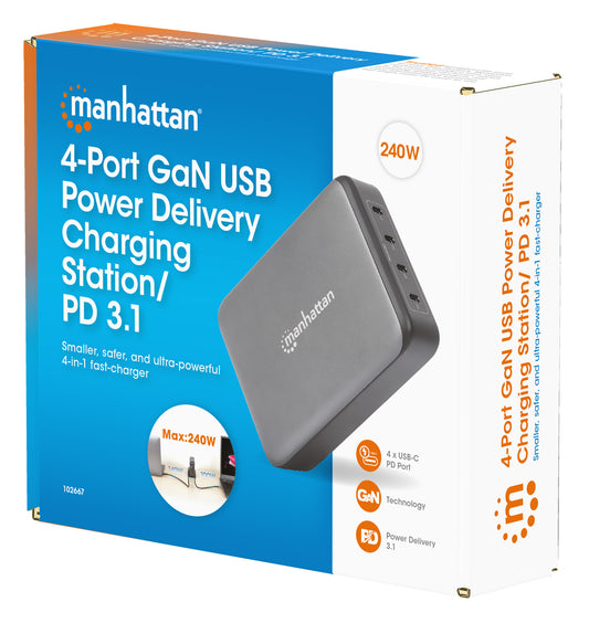 4-Port GaN USB Power Delivery Charging Station - 240 W / PD 3.1 Packaging Image 2