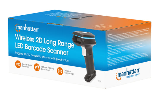 Wireless 2D Long Range LED Barcode Scanner Packaging Image 2
