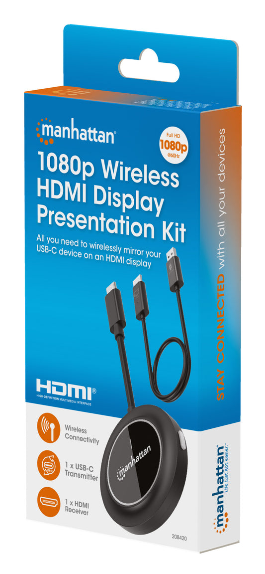 1080p Wireless HDMI Display Presentation Kit with 2 USB-C Transmitters Packaging Image 2
