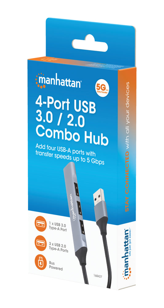 4-Port USB 3.0 / 2.0 Combo Hub Packaging Image 2