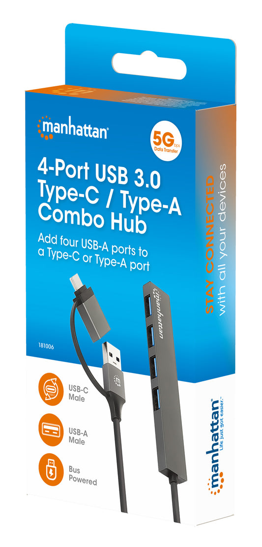 4-Port USB 3.0 Type-C / Type-A Combo Hub Packaging Image 2