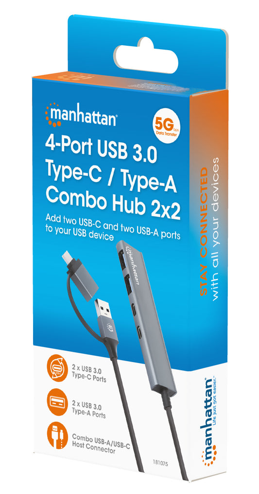 4-Port USB 3.0 Type-C / Type-A Combo Hub 2x2 Packaging Image 2
