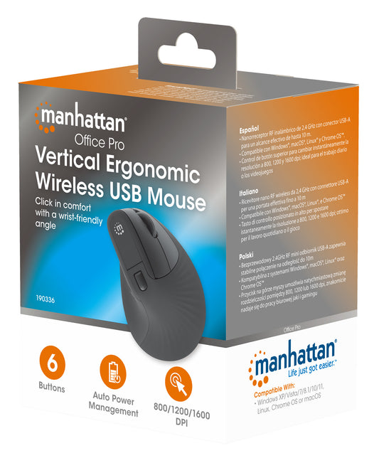Vertical Ergonomic Wireless USB Mouse Packaging Image 2