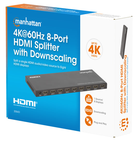 4K@60Hz 8-Port HDMI Splitter with Downscaling Packaging Image 2