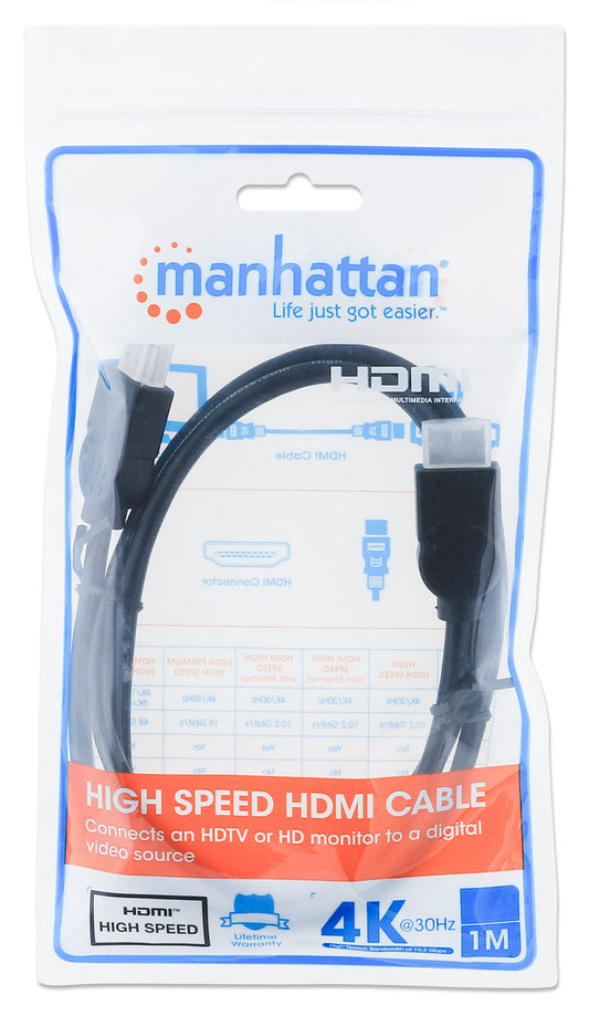 4K@30Hz High Speed HDMI Cable with Ethernet, 1 m (3 ft.) Packaging Image 2