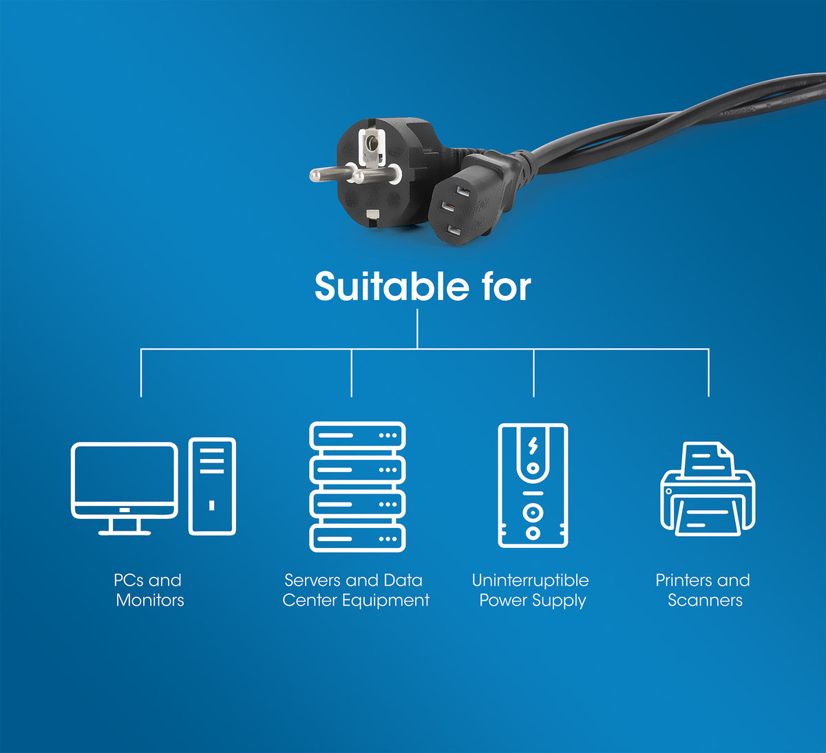 EU Power Cable C13 to CEE 7/7, 3 m Image 7