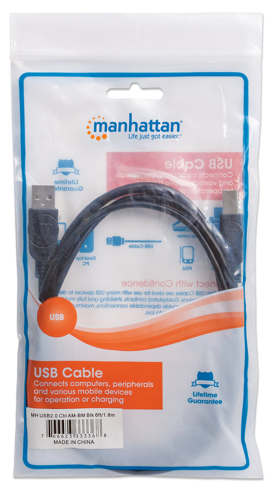 USB 2.0 Type-A to Type-B Cable, 1.8 m (6 ft.) Packaging Image 2