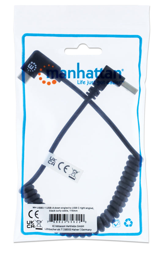 Coiled USB-A to USB-C Charging Cable Packaging Image 2