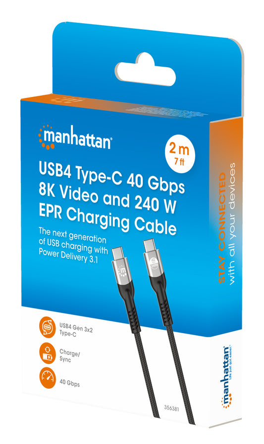 USB4 Type-C 40 Gbps 8K Video and 240 W EPR Charging Cable / PD 3.1 Packaging Image 2