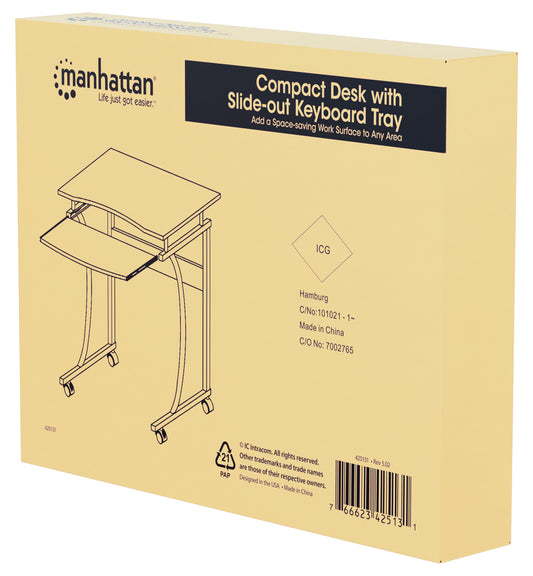 Compact Desk with Slide-out Keyboard Tray Packaging Image 2