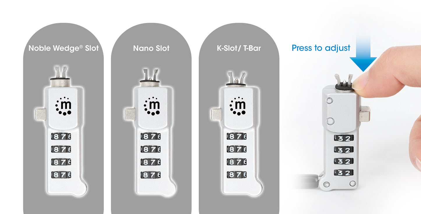 Universal Laptop Combination Lock For Noble Wedge®, Nano and K-Slot Image 9
