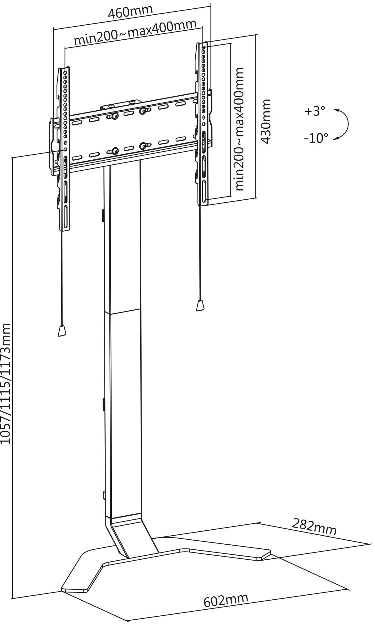 Ultra Slim TV Floor Standing Mount, for 32" to 70" Displays Image 15