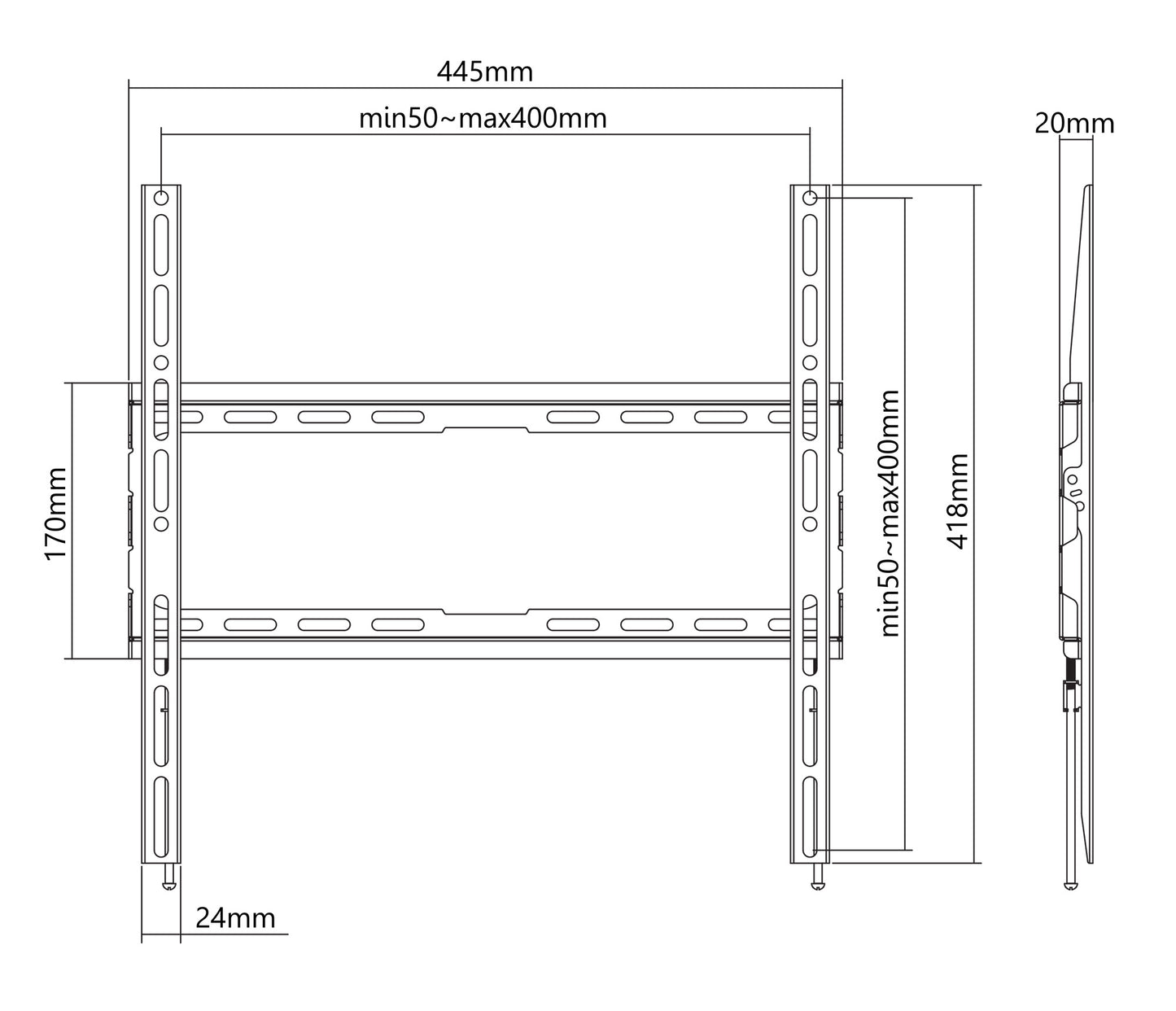 Low-Profile Fixed TV Wall Mount, for 32" to 70" Displays Image 6