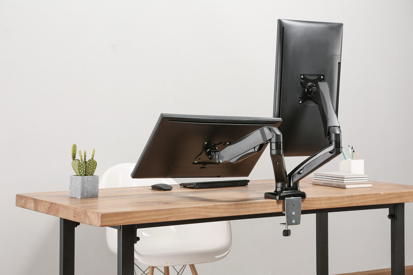 Aluminum Gas Spring Dual Monitor Desk Mount Image 13