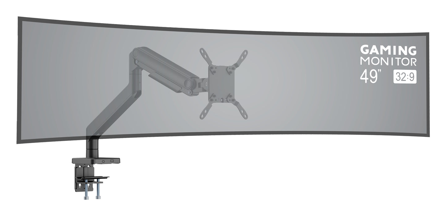 Heavy-Duty Aluminum Mechanical Spring Single Monitor Desk Mount, for 17" to 49" Displays Image 15