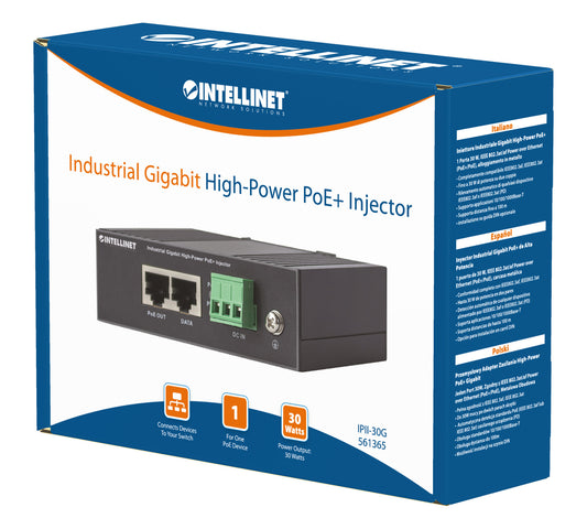 Industrial Gigabit High-Power PoE+ Injector Packaging Image 2