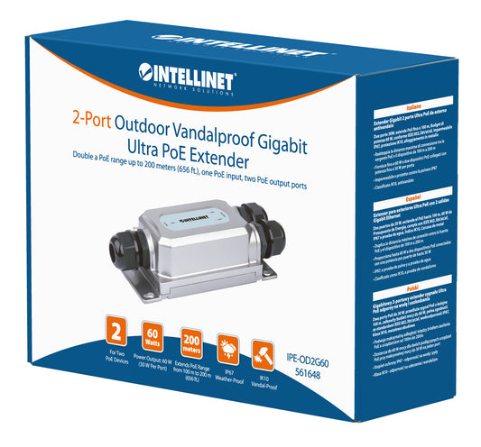 2-Port Outdoor Vandalproof Gigabit PoE++ Extender Packaging Image 2