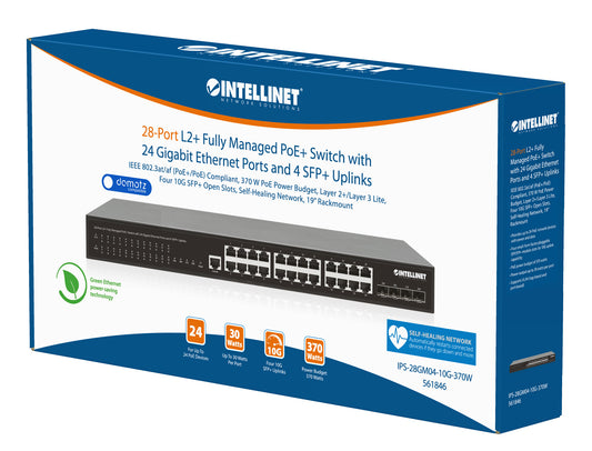 28-Port L2+ Fully Managed PoE+ Switch with 24 Gigabit Ethernet Ports and 4 SFP+ Uplinks Packaging Image 2