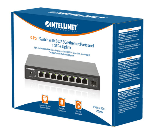 9-Port Switch with 8 x 2.5G Ethernet Ports and 1 SFP+ Uplink Packaging Image 2