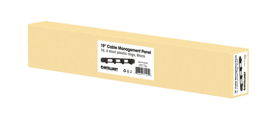 19" Cable Management Panel, 1U, Black Packaging Image 2