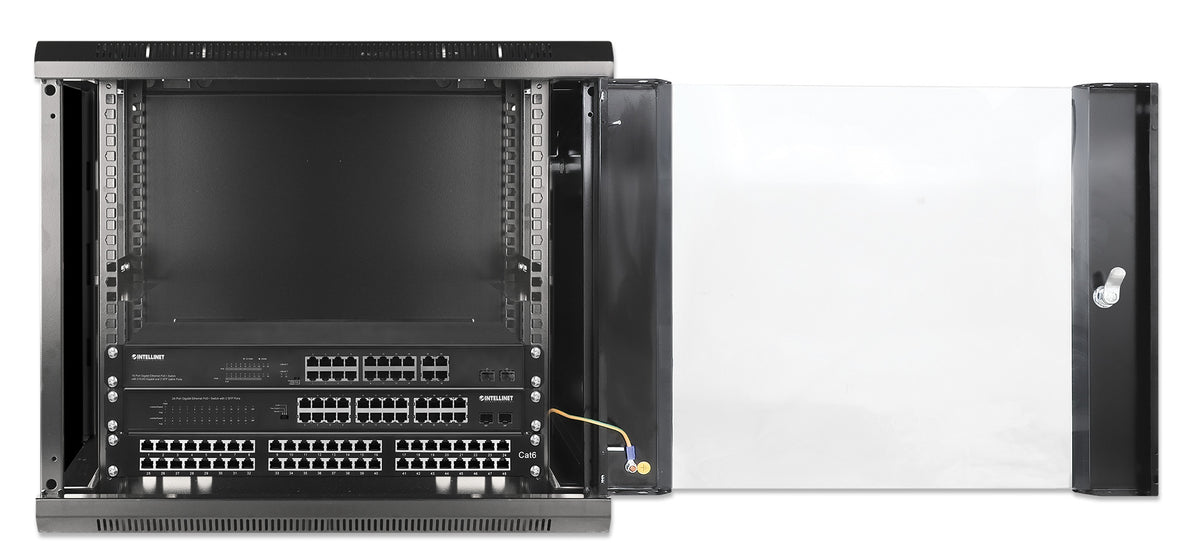 9U 19" Wall Mount Network Cabinet, Standard Line, 450 mm (17.7 in.) Depth, Black Image 7