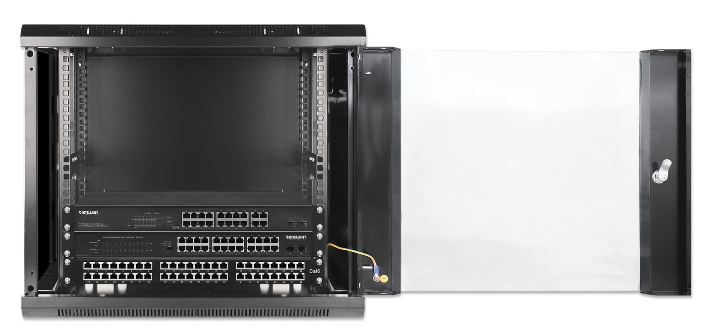 9U 19" Wall Mount Network Cabinet, Standard Line, 450 mm (17.7 in.) Depth, Black Image 7
